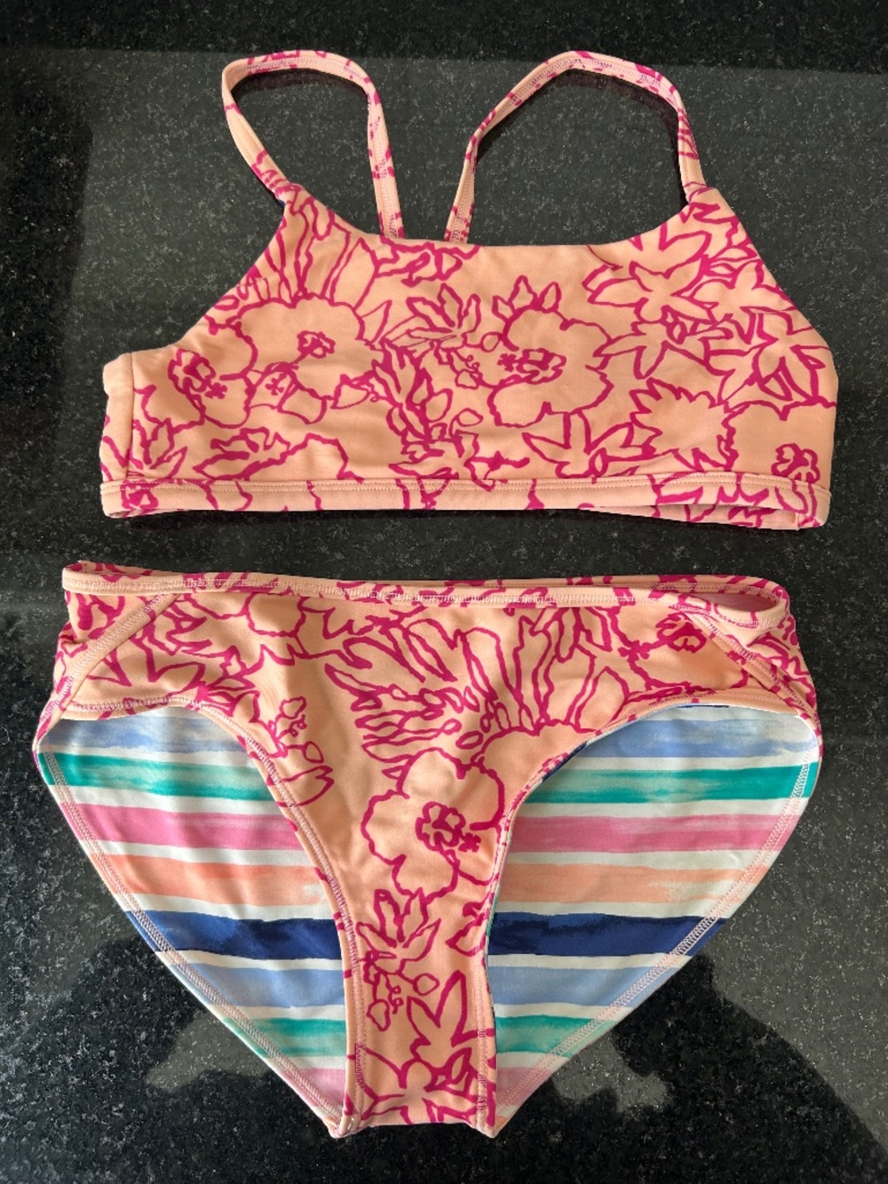 Athleta girls swim suit reversible.  Size 14